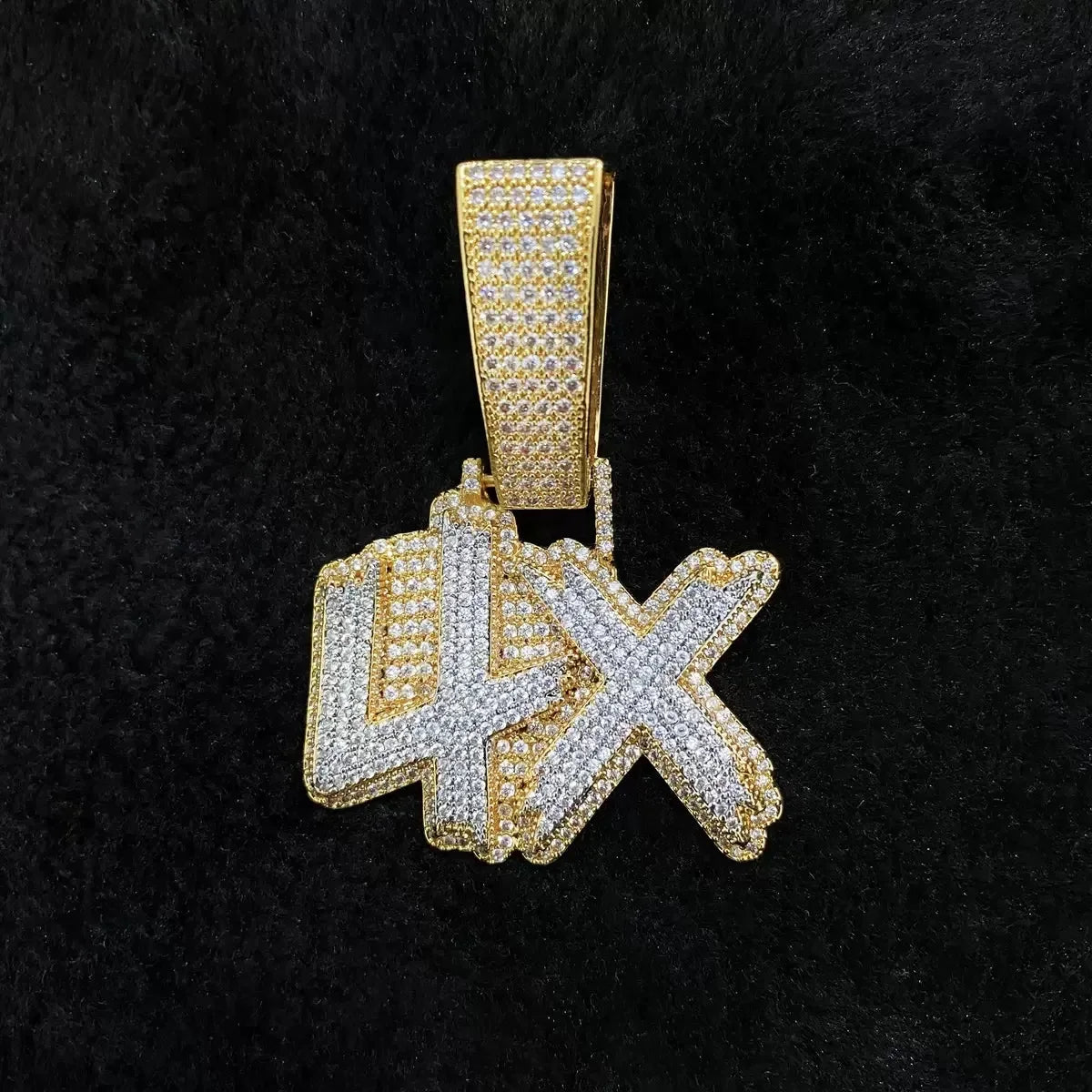 Custom Iced-Out Diamond-Encrusted Bold Letter Pendant
