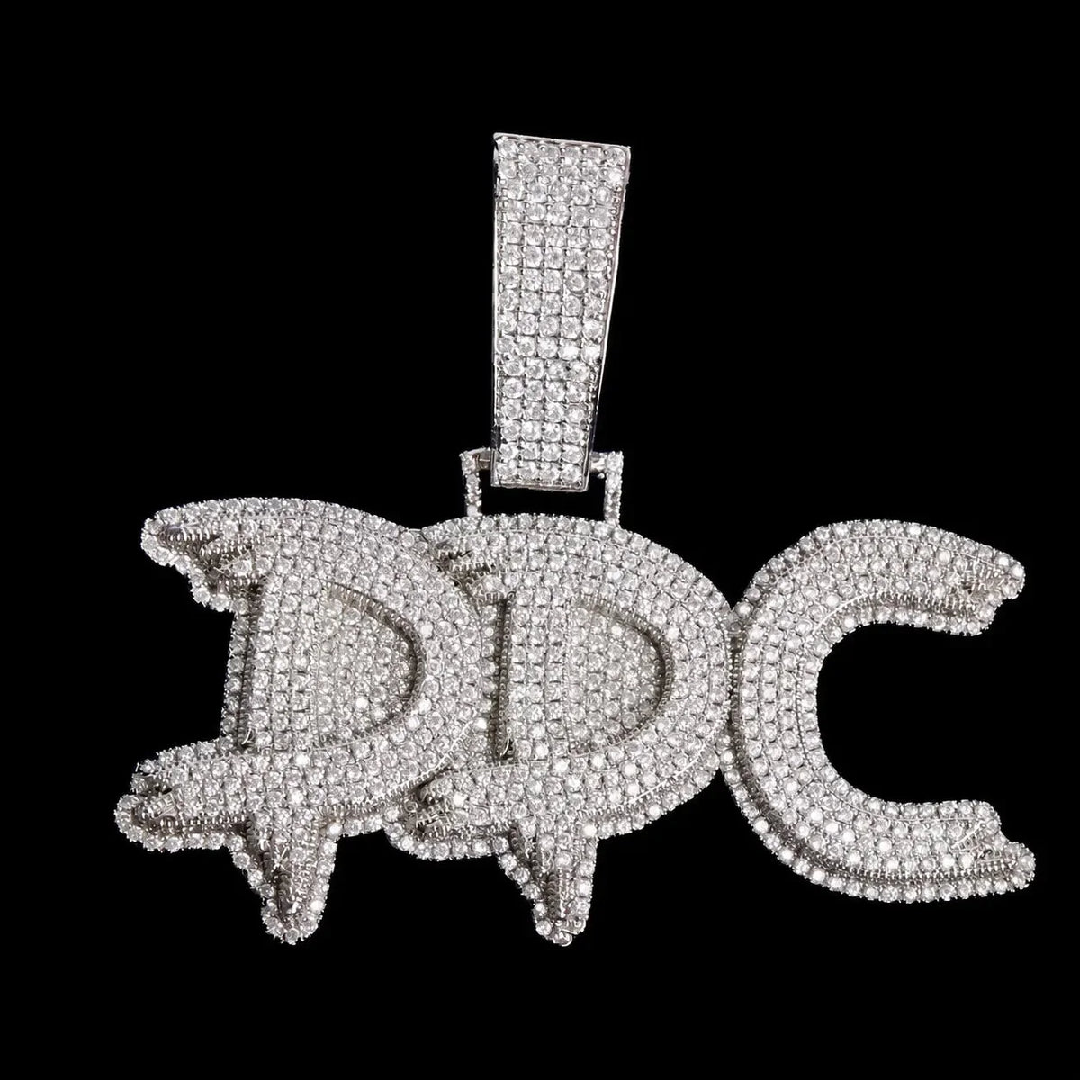 Custom Iced-Out Diamond-Encrusted Bold Letter Pendant