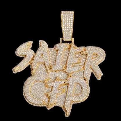 Custom Iced-Out Diamond-Encrusted Bold Letter Pendant