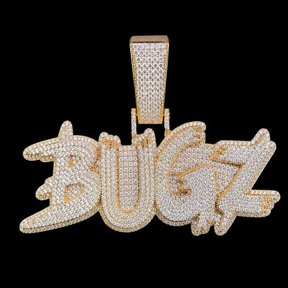 Custom Iced-Out Diamond-Encrusted Bold Letter Pendant