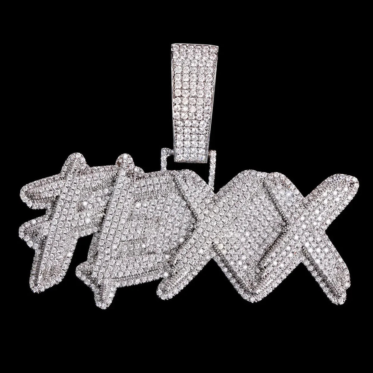 Custom Iced-Out Diamond-Encrusted Bold Letter Pendant