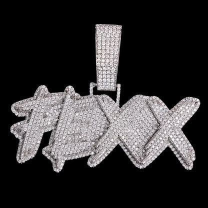 Custom Iced-Out Diamond-Encrusted Bold Letter Pendant