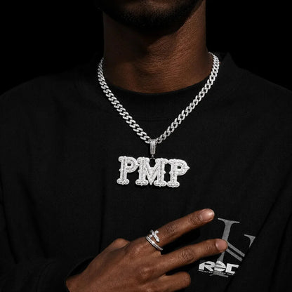 Custom Iced-Out Diamond Letter Name Pendant