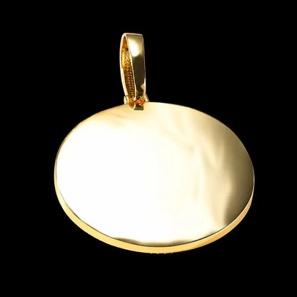 Custom Iced-Out Diamond-Set Large Disc Pendant - 80mm