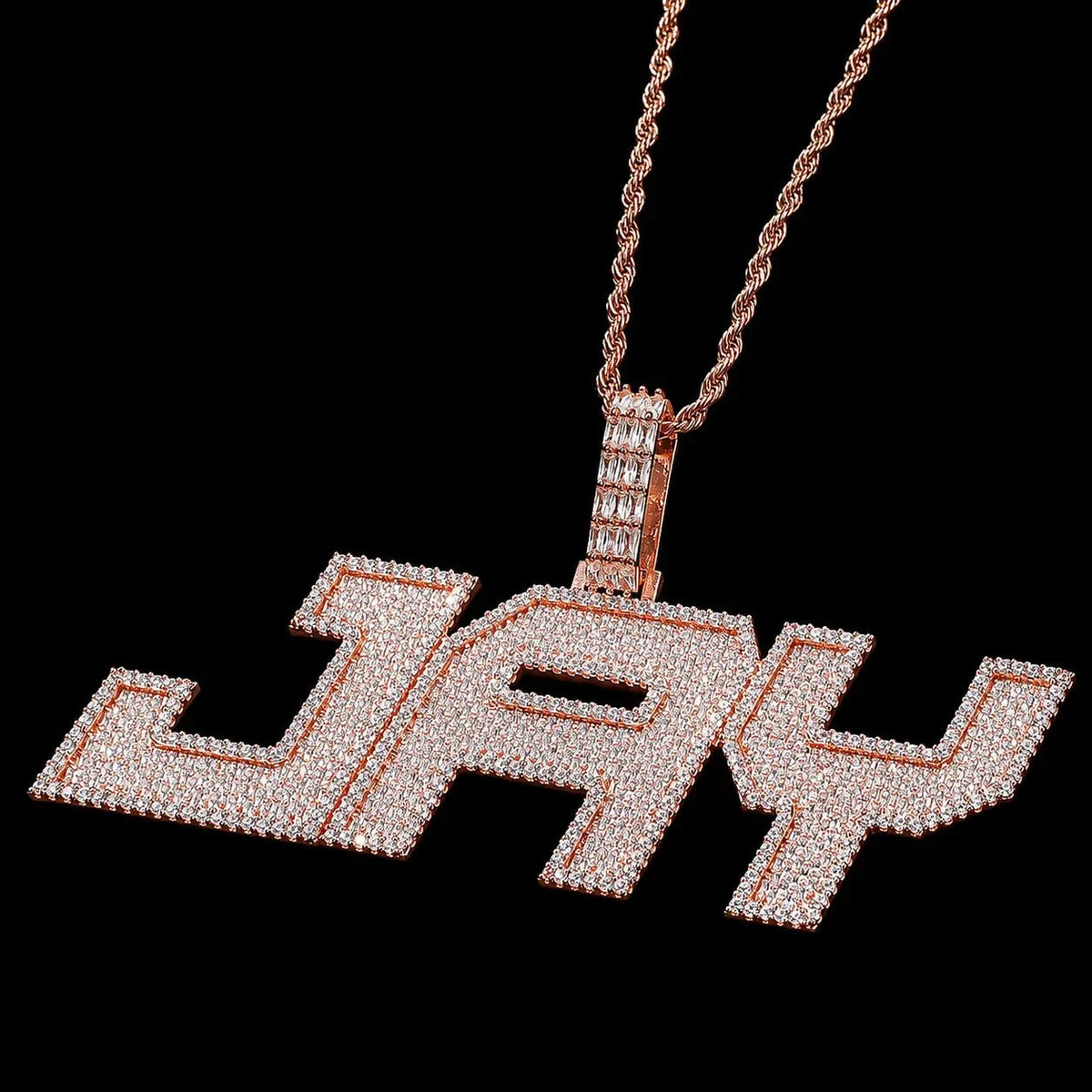 Custom Large Iced-Out Letter Name Pendant
