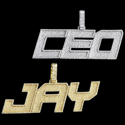 Custom Large Iced-Out Letter Name Pendant