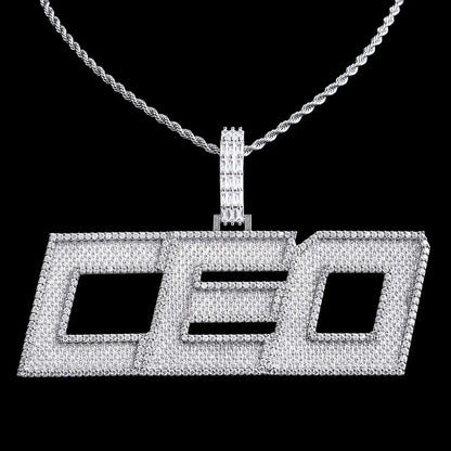 Custom Large Iced-Out Letter Name Pendant