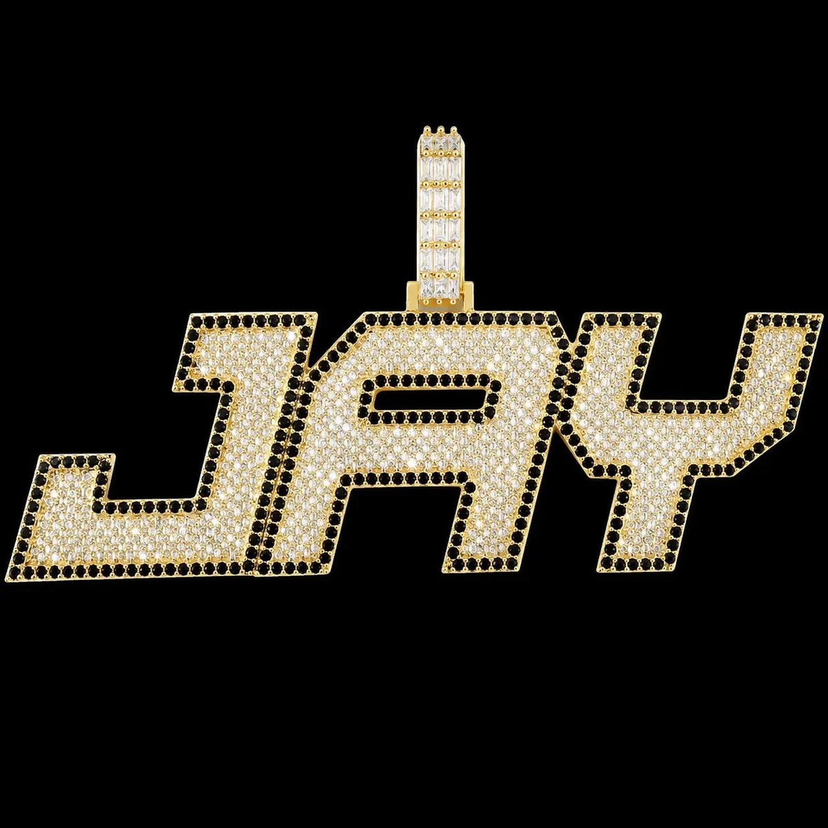 Custom Large Iced-Out Letter Name Pendant