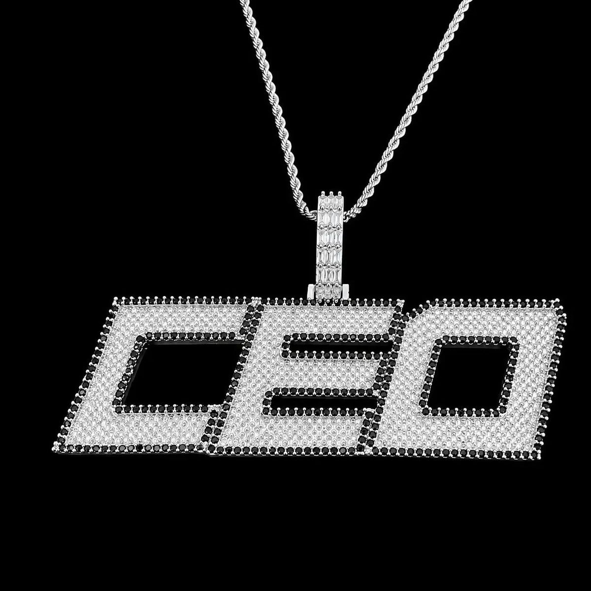 Custom Large Iced-Out Letter Name Pendant