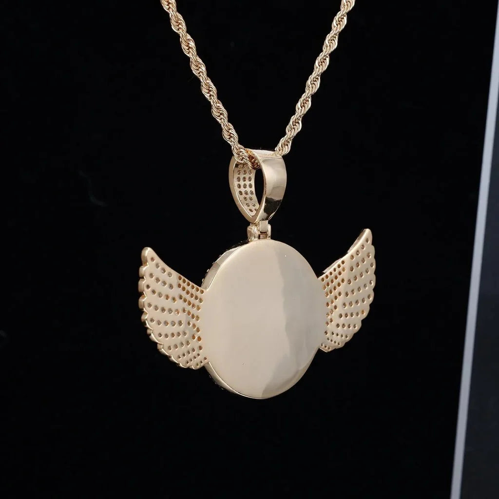Custom Picture Wings Round Pendant