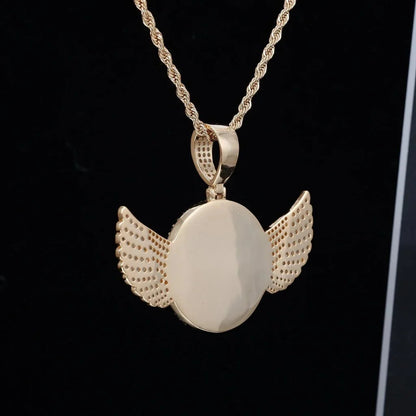 Custom Picture Wings Round Pendant