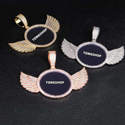 Custom Picture Wings Round Pendant