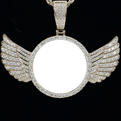 Custom Picture Wings Round Pendant