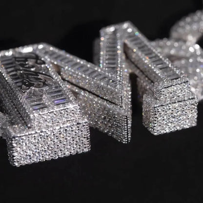 Custom Single-Letter Iced-Out Miami Cuban Chain – 30mm