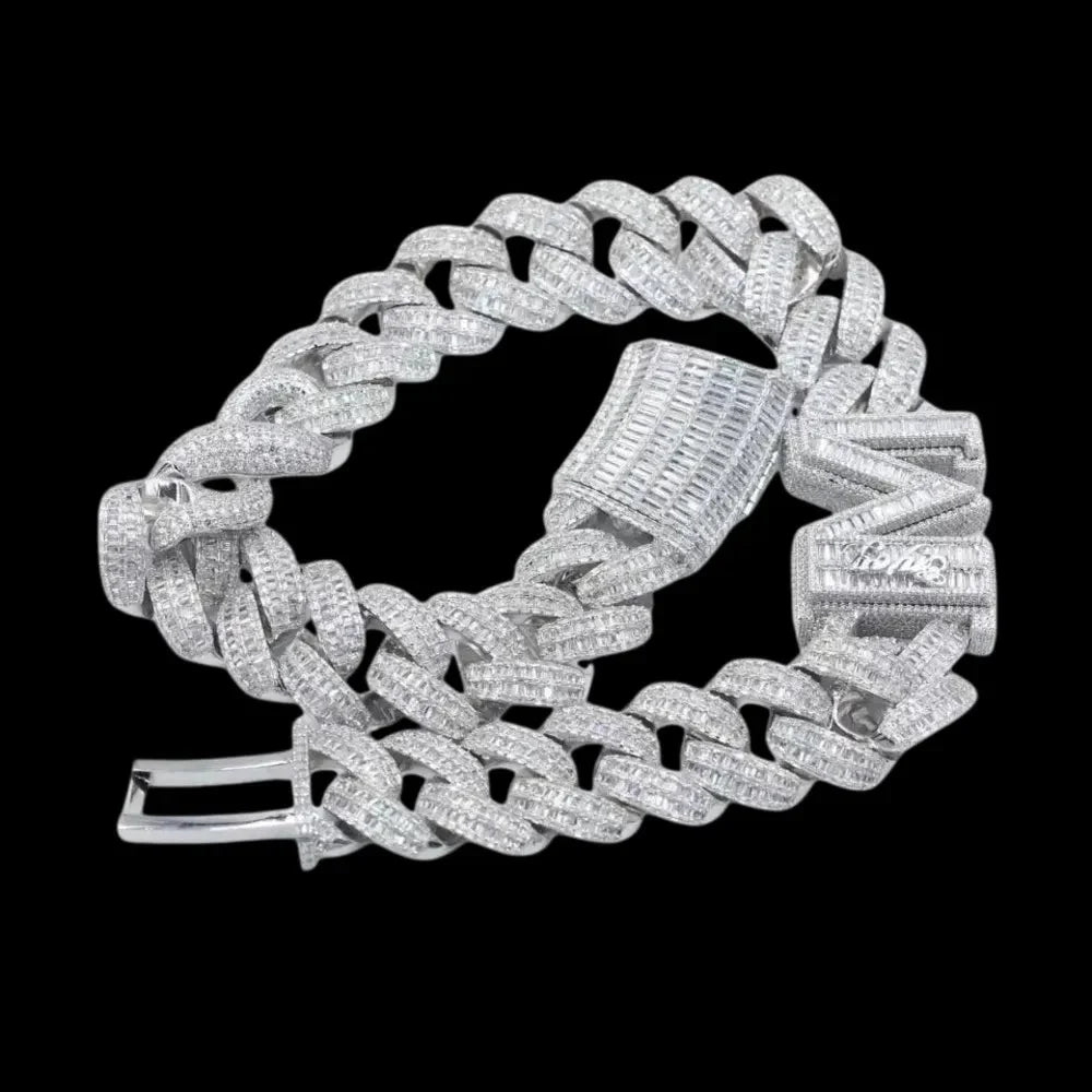 Custom Single-Letter Iced-Out Miami Cuban Chain – 30mm