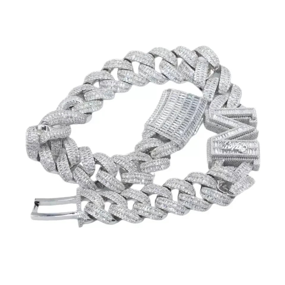 Custom Single-Letter Iced-Out Miami Cuban Chain – 30mm