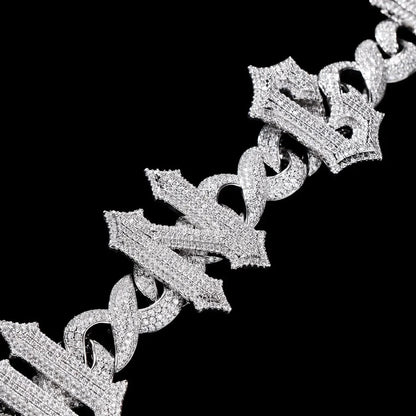 Custom Thorn-Spiked Letter Iced-Out Cuban Chain - 15mm