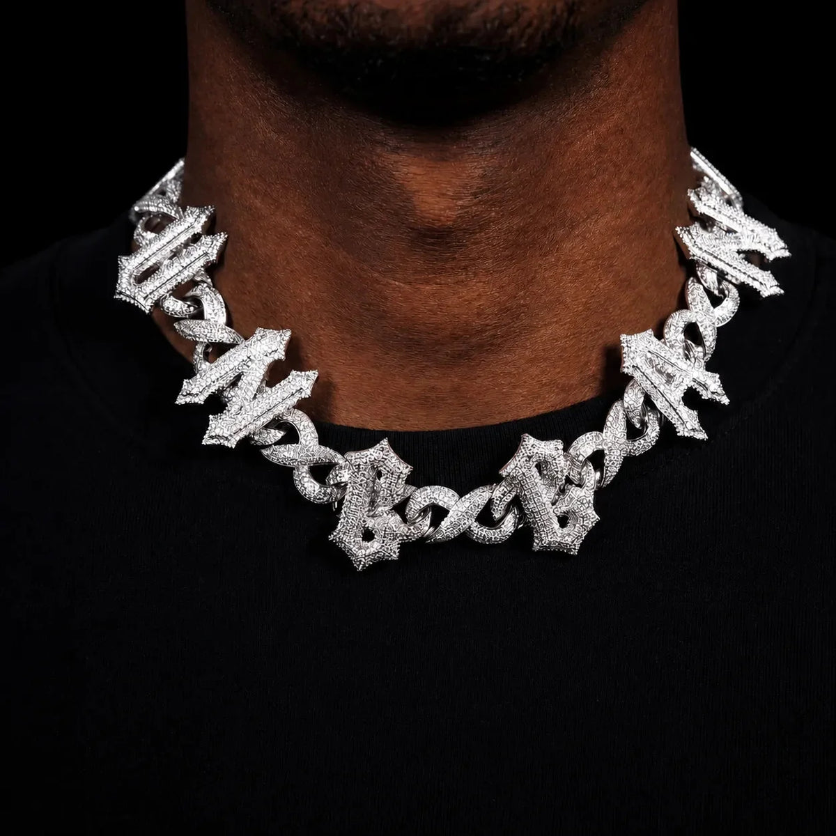 Custom Thorn-Spiked Letter Iced-Out Cuban Chain - 15mm