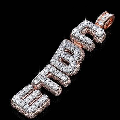 Custom Vertical Diamond-Set Letter Pendant