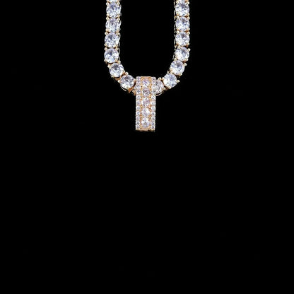 Custom Vertical Diamond-Set Letter Pendant