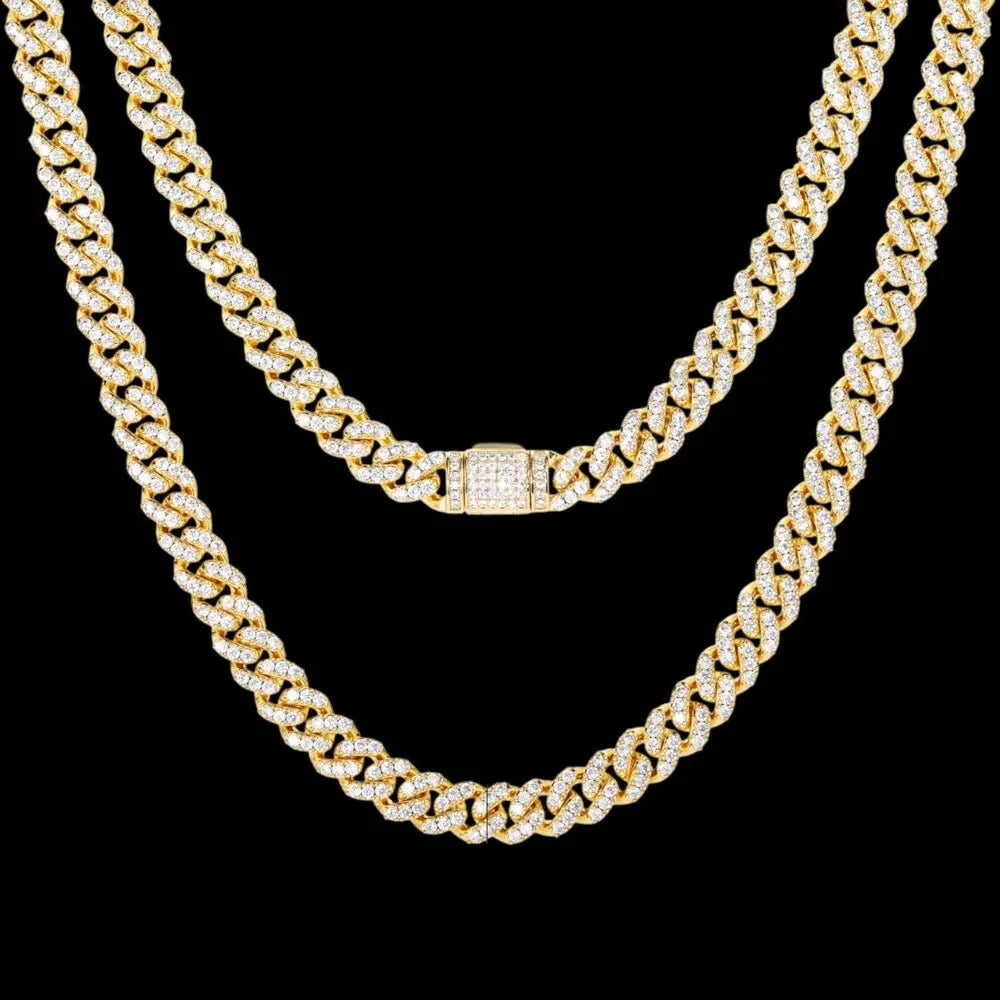 Diamond Prong Iced Cuban Link Chain - 8mm