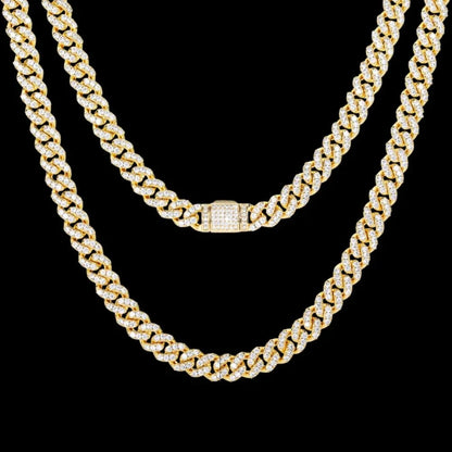 Diamond Prong Iced Cuban Link Chain - 8mm