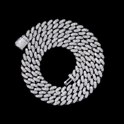 Diamond Prong Iced Cuban Link Chain - 8mm