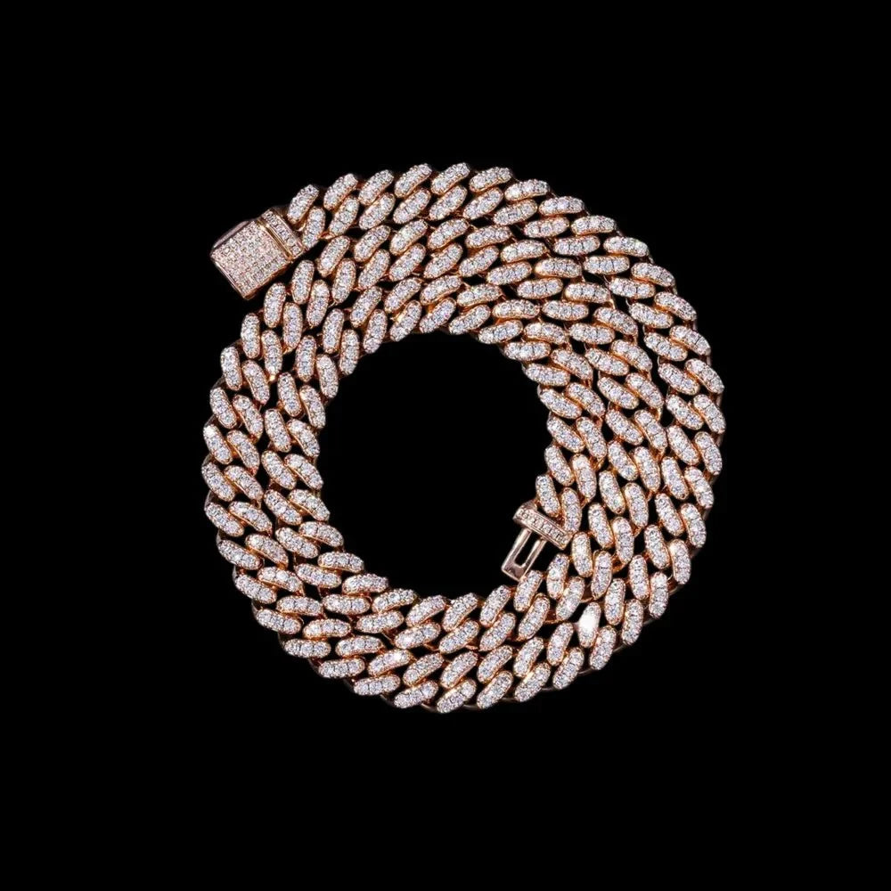 Diamond Prong Iced Cuban Link Chain - 8mm