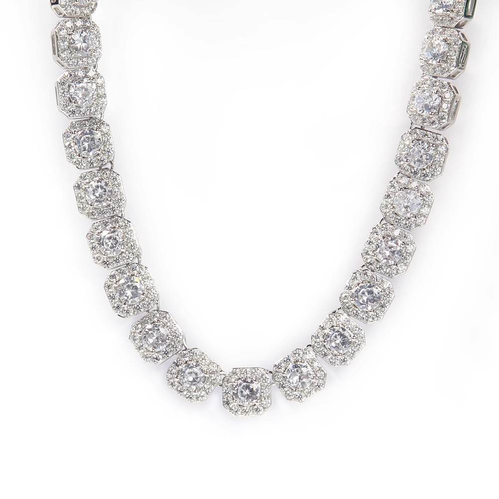 Diamond Square Rock Candy Necklace - 10mm