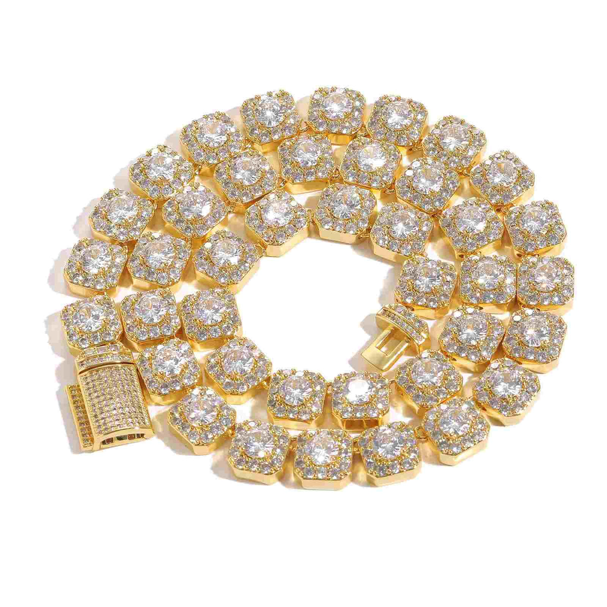 Diamond Square Rock Candy Necklace - 10mm