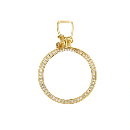 Double Photo Memory Custom Photo Size Round Pendant - 40mm