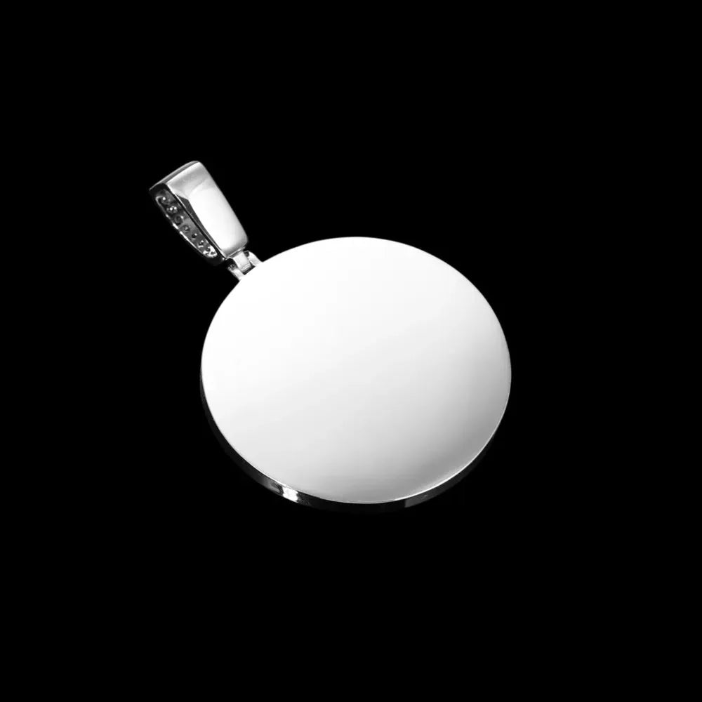 Elegant Classic Memory Custom Photo Round Pendant in Rose Gold - 38mm