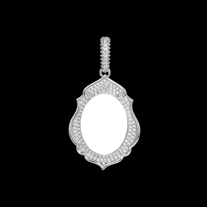 Elegant Classical Memory Photo Oval Pendant - 33mm