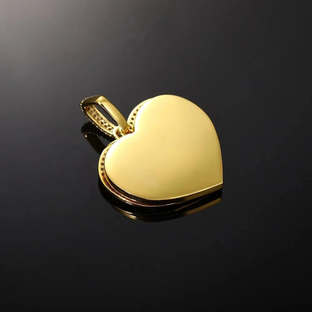 Engraved MOM Memory Custom Photo Round Flip Pendant - 37mm