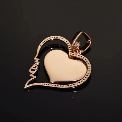 Eternal Love Heart Custom Photo Rotating Pendant - 38mm