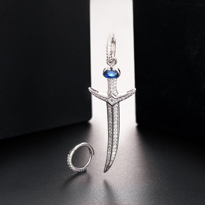 S925 & VVS Asymmetrical Sword Diamond Earrings