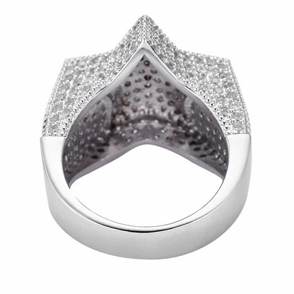 Five-Pointed Star Full Diamond Ring for Hip-Hop Men
