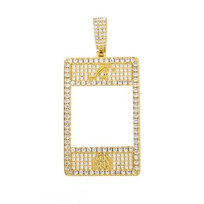 Full Diamond Memory Photo Rectangular Pendant - 32mm