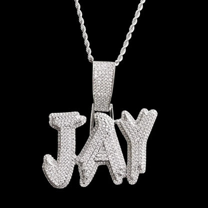Fully Iced-Out Custom Letter Name Pendant