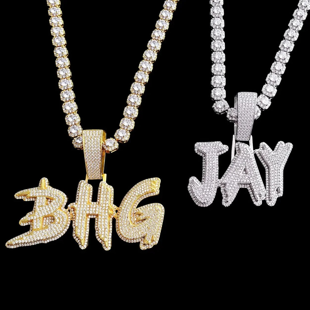 Fully Iced-Out Custom Letter Name Pendant