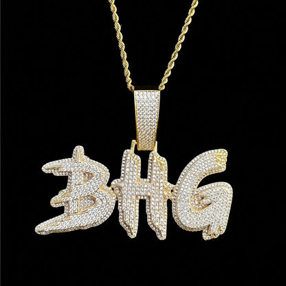 Fully Iced-Out Custom Letter Name Pendant
