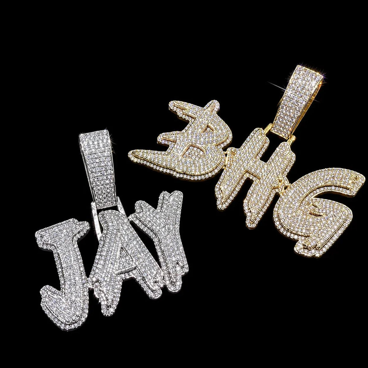 Fully Iced-Out Custom Letter Name Pendant