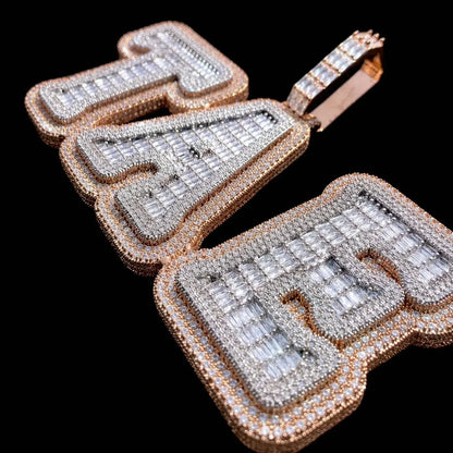 Fully Iced-Out Double-Layer T-Set Diamond Custom Letter Pendant
