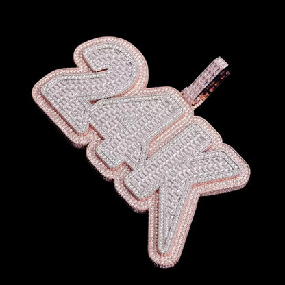 Fully Iced-Out Large Custom Letter Pendant