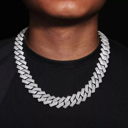Fully Iced-Out Rhombus Cuban Link Chain - 20mm