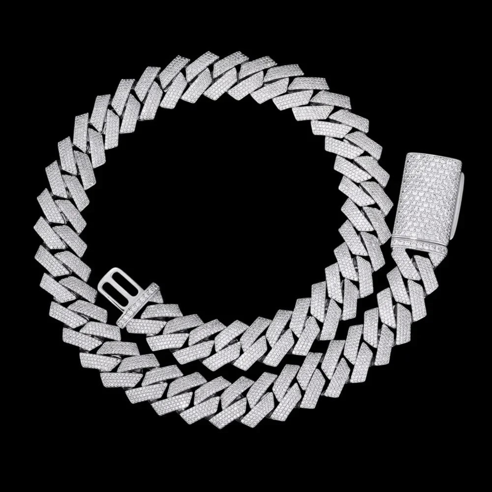 Fully Iced-Out Rhombus Cuban Link Chain - 20mm