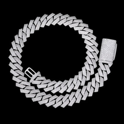 Fully Iced-Out Rhombus Cuban Link Chain - 20mm