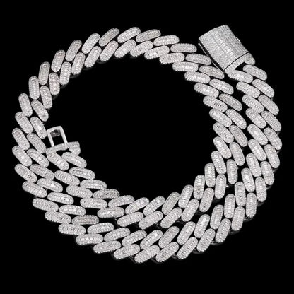 Fully Iced Out Square Diamond Cuban Link Chain - 14mm