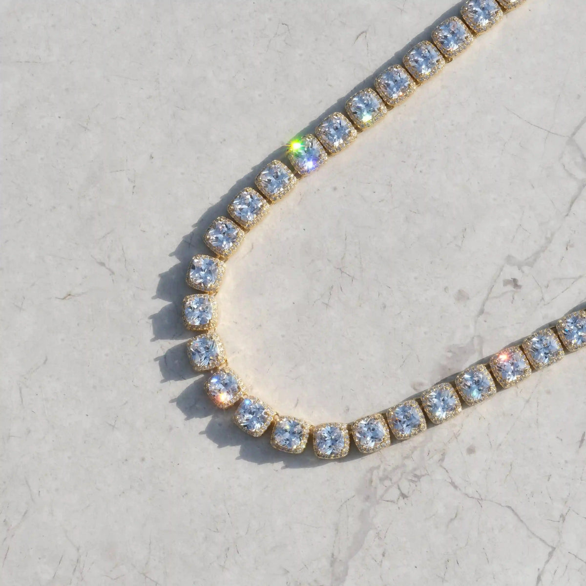 Glacier Clustered Tennis Chain in 18K Gold