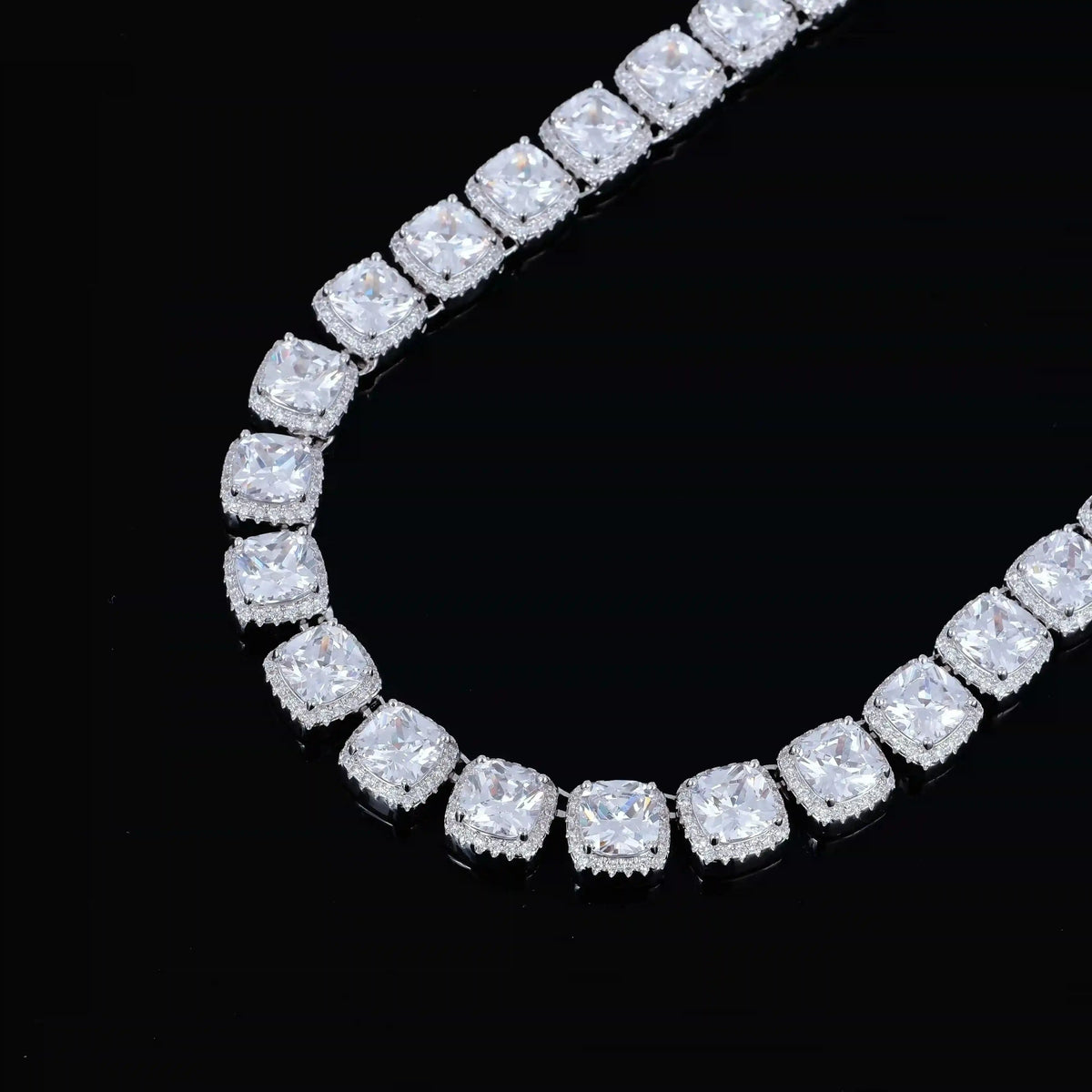 Glacier Clustered Tennis Chain in White Gold